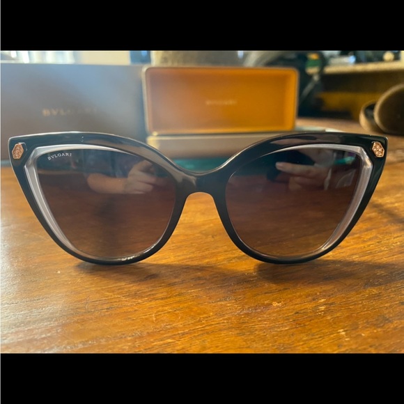 Gray gradient cat eye Bvlgari sun glasses - Picture 1 of 2